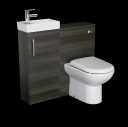 Artis Breeze Grey Wood Toilet & Vanity Unit with Basin - 900mm