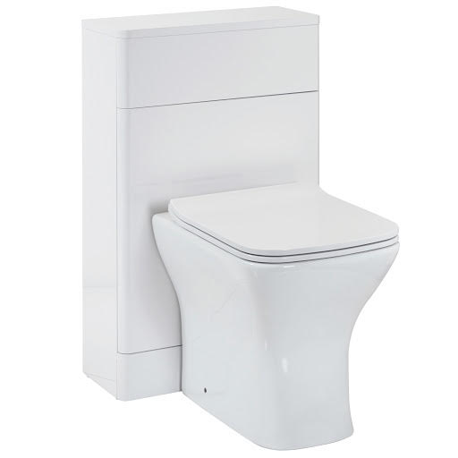 Vasari Rossini White Gloss Concealed Cistern Unit & Toilet 500mm Width