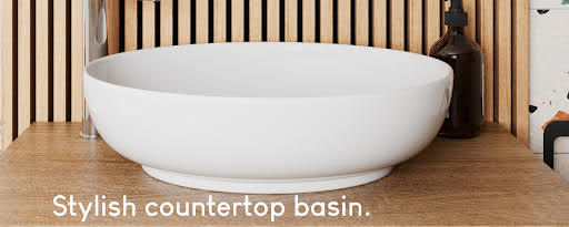 affine white gloss countertop basin